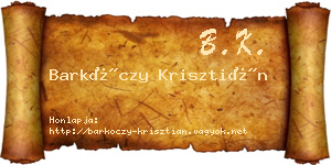 Barkóczy Krisztián névjegykártya